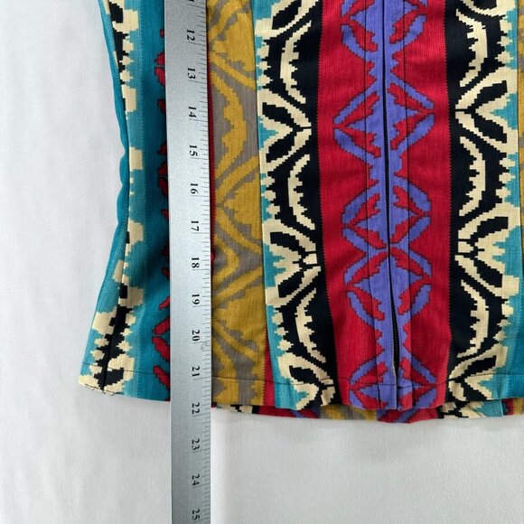 Hobby Horse Kyra Show Vest Womens S Southwestern V-Neck Full Zip Teal Multicolor - Picture 8 of 12